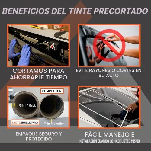 Vista 4 de MotoShield Pro – Tinte de cerámica de calidad superior, precortado, para todos los vehículos con control de calor superior, bloquea el 99% de rayos