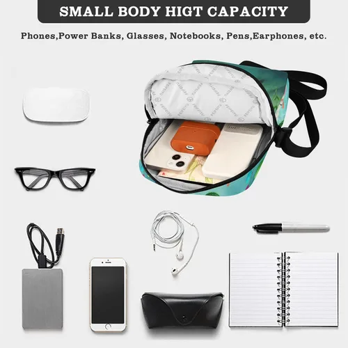 Vista 5 de Sinestour Bolsa de mensajero de alpaca con cactus de acuarela para mujeres y hombres, bolsa de hombro para trabajo y negocios