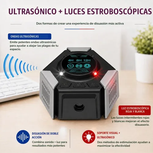 Vista 3 de Paquete de 2 repelentes de roedores ultrasónico para interiores con enchufe