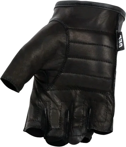Vista 3 de Milwaukee Leather SH195 Open Knuckles - Guantes de piel sin dedos para hombre con palma de gel