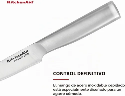 Vista 4 de KitchenAid Gourmet - Cuchillo utilitario de acero inoxidable forjado de borde fino con cubierta de hoja de ajuste personalizado, 4.5 pulgadas