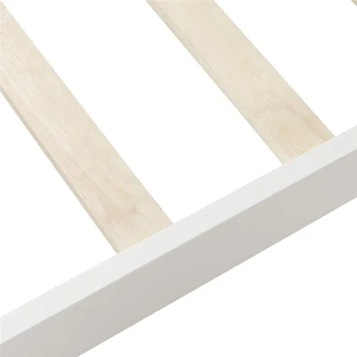 Vista 7 de Base de cama de madera, tamaño individual, plataforma con cabecero, estribo, soporte de listones de madera, base de colchón, muebles de dormitorio