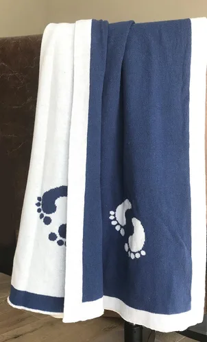 Vista 3 de Vogue - Manta de bebé 100% algodón de 30 x 40 pulgadas (azul francés) para primavera y verano 2021