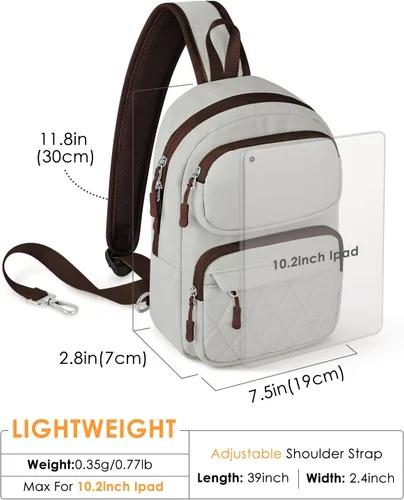 Vista 5 de ETRONIK Bolso bandolera para hombres y mujeres, bolso cruzado antirrobo, mochila de hombro, mochila de pecho para viajes, senderismo