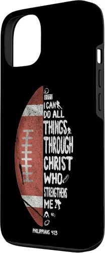 Vista 2 de iPhone 13 I can do all things through Christ Philippians 4:13 - Funda de fútbol