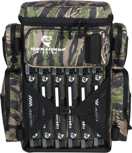 Vista 9 de Mochila para aparejos de pesca Evolution Drift Series, mochila de camping con 6 bandejas para aparejos de pesca, resistente