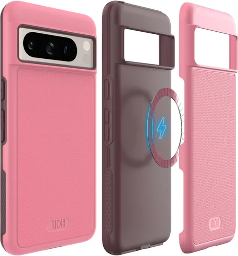 Vista 23 de TUDIA MergeGrip [Compatible con Magsafe] Funda para Google Pixel 7a 2023, [Probada contra caídas de grado militar] Borde elevado para protección