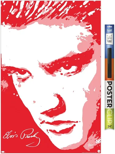Vista 17 de Trends International Elvis Presley - Póster de pared rojo, 14.72 x 22.37 pulgadas, versión enmarcada de madera de granero Versión enmarcada Barnwood