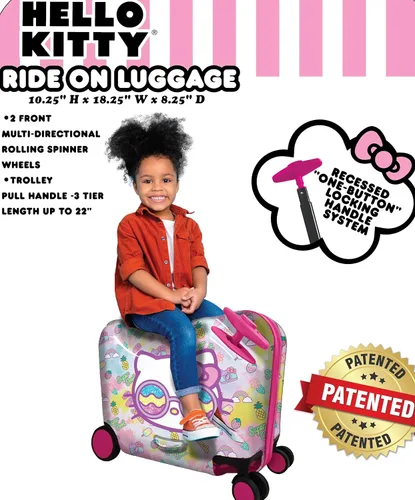 Vista 3 de Fast Forward Maleta de 18 "para niñosequipaje de mano con ruedas para niños pequeños de remolque, Varios colores, Hello Kitty