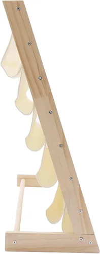 Vista 6 de Estantería para niños, organizador de estantería para niños, 6 eslingas para dormitorio, sala de juegos, almacenamiento de juguetes, 29.5 x 11.8 x