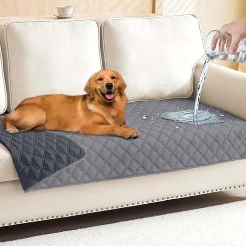 Vista 158 de Smiry Funda Impermeable para Cama de Perro Manta para Mascotas, Manta Suave y Lavable para Perros para Muebles Cama Sofá Sofá Reversible, a Cuadros