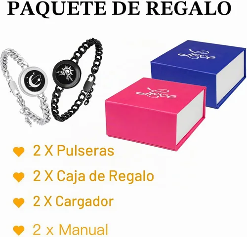 Vista 6 de Long Distance Touch Bracelets,Vibration & Light up Remote Smart Matching Couples Bracelet for Couple Long Distance Relationship Girlfriend Boyfriend