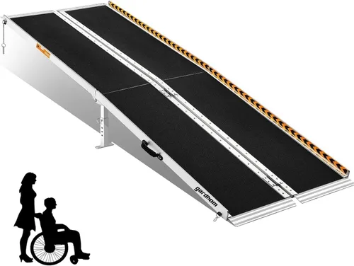 Vista 11 de gardhom Rampa Portátil para Silla de Ruedas de 2 Pies, Rampa Plegable Antideslizante de Aluminio para Discapacitados, Rampa para Silla de Ruedas