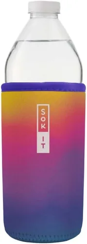 Vista 9 de Sok It BotlSok Funda para botella de agua con cubierta de neopreno aislante (Floral abstracto, se ajusta a CamelBak o Nalgene de 12 onzas)