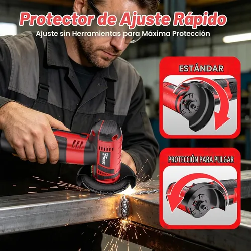 Vista 6 de Amoladora angular inalámbrica de 12 V, mini amoladora angular de 3 pulgadas con motor de cobre puro de 19500 RPM, 2 baterías de 2000 mAh y discos