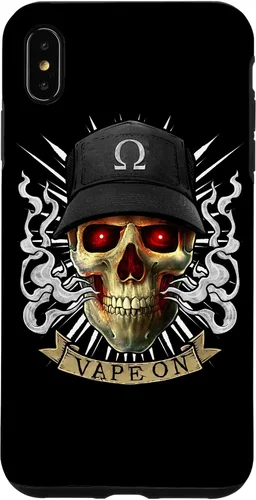Vista 7 de iPhone 14 Vaping Skull Ilustración E-Cigarette Cloud Vape Case