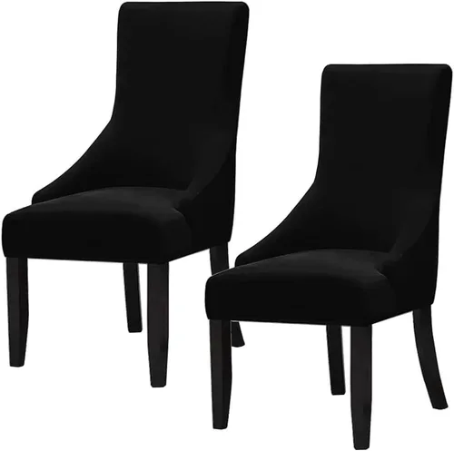 Vista 24 de Juego de 1 fundas elásticas para silla con respaldo de ala, protector reutilizable para silla de brazo, protector lavable para silla de comedor