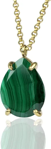 Vista 3 de Statement Malachite Necklace - 14k Gold Filled Necklace Jewelry for Fashion - Custom Jewelry, Handmade Layering Necklaces - Natural Gemstone