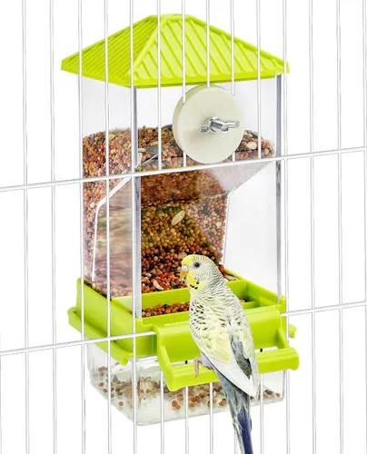 Vista 15 de Hamiledyi - Set de comederos sin ensuciar para pájaros con dispensador de agua, contenedor de semillas para periquitos, comedero automático