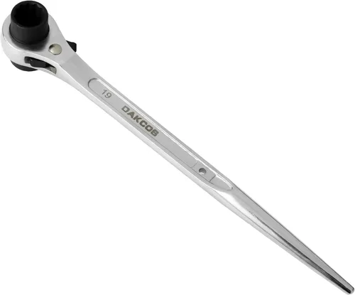 Vista 11 de DAKCOS 2 Piezas 19 mm×22 mm O 3/4"×7/8" 12 Puntos Llave de Trinquete de Doble Extremo con Enchufe de Andamio Spud, Negro