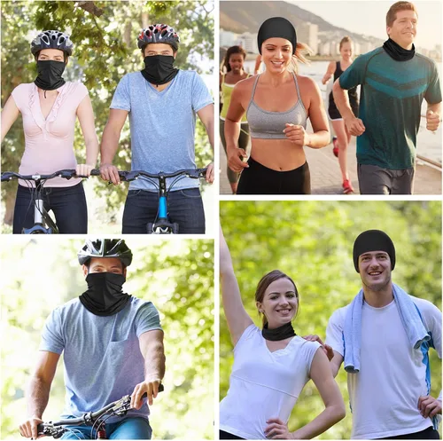 Vista 6 de Geyoga 6 piezas de protección UV para el verano, polaina de cuello refrescante, ropa para la cara, polaina para cuello, bufanda, protector solar