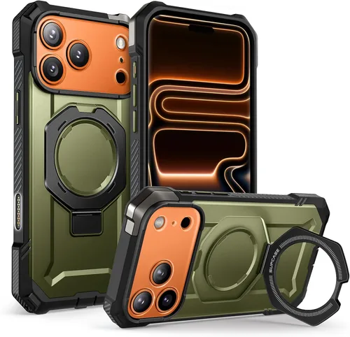 Vista 14 de SUPCASE Funda para iPhone 17 Pro Max con función atril (agarre de unicornio escarabajo), cubierta de control de cámara, compatible con MagSafe
