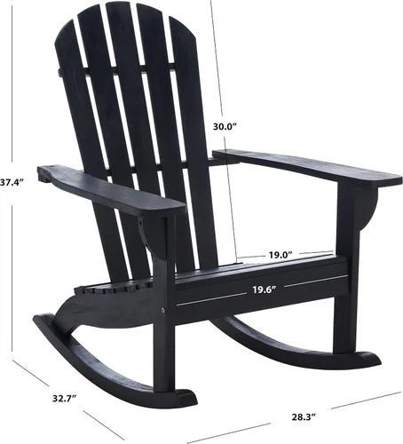 Vista 3 de SAFAVIEH Outdoor Collection Brizio - Mecedora Adirondack con listones negros