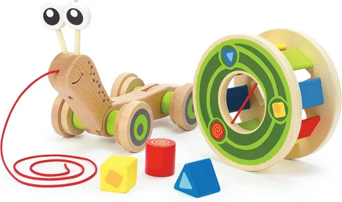 Vista 4 de Hape Juguete para bebé de madera Caracol para pasear.