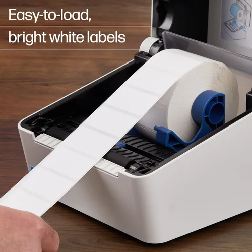 Vista 5 de HP Etiquetas de envío térmico directo 2 x 1, 2 rollos, 1375 hojas por rollo, etiquetas blancas multiusos para uso personal o comercial, compatibles