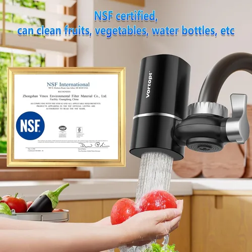 Vista 7 de Vortopt Filtro de grifo, certificado NSF, sistema de purificación de agua de alta eficiencia de 400 galones, eliminación rápida del 99% de cloro