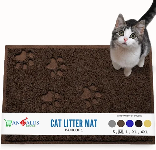 Vista 20 de Andalus Tapete Pequeño para Arena de Gatos, Paquete de 2 - Impermeable, Antideslizante y Fácil de Limpiar, Tapete para Caja de Arena de Gatos