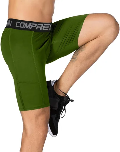 Vista 4 de Holure - Pantalones cortos de compresión para hombre, 3