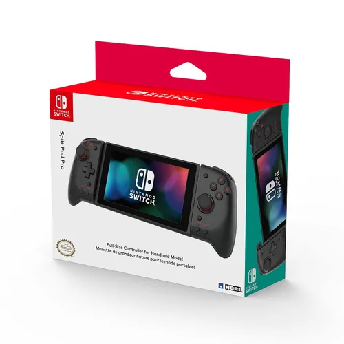 Vista 2 de Hori Nintendo Switch Split Pad Pro (Black) Ergonomic Controller for Handheld Mode - Officially Licensed By Nintendo Negro