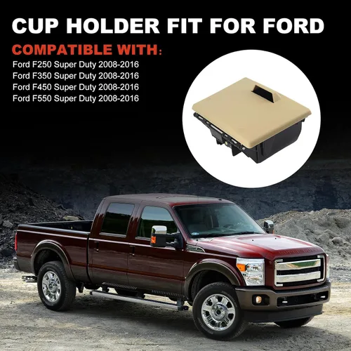 Vista 2 de USTAR Portavasos beige para Ford F250 F350 F450 F550 Super Duty 2008-2016 8C3Z-2513562-AE