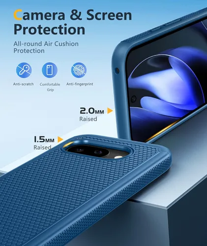 Vista 288 de FNTCASE Funda para iPhone 17 Pro: Fundas delgadas translúcidas de color azul claro compatibles con MagSafe, protección completa de la cámara
