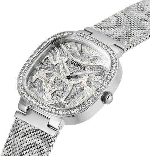 Vista 5 de GUESS Reloj de cuarzo para mujer con correa de acero inoxidable plata 135 Modelo GW0304L1