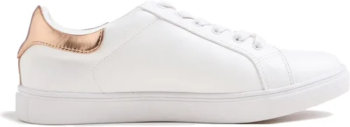 Vista 5 de FEVERSOLE Tenis de cuero sintético con cordones coloridos para mujer