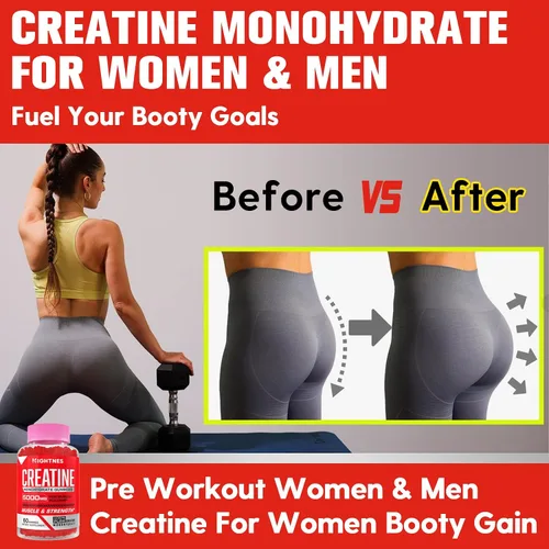 Vista 8 de Gomitas de monohidrato de creatina para hombres y mujeres, gomitas de creatina preentrenamiento con taurina y vitamina B6 B12 para máxima fuerza