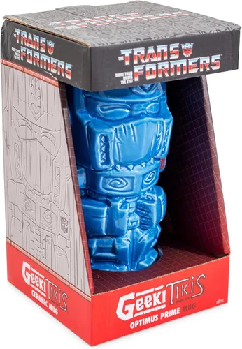 Vista 2 de Geeki Tikis Transformers Optimus Prime - Taza de cerámica de 18 onzas, color azul, talla única
