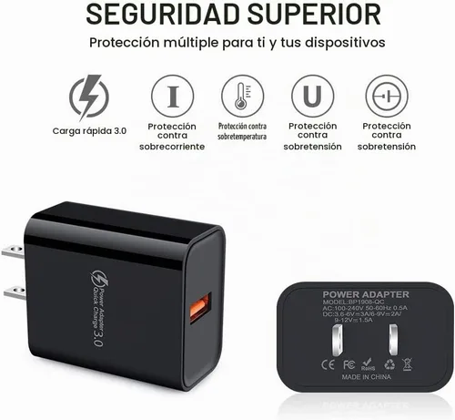 Vista 5 de Carga rápida adaptativa rápida 3.0 cargador de pared Bloque de carga rápida