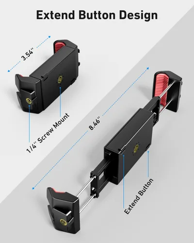 Vista 2 de KraftGeek Soporte de trípode para teléfono, iPad, soporte para iPhone con adaptador de tornillo de 1/4 pulgadas, soporte de trípode para iPhone Pro