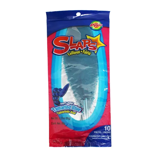 Vista 15 de Dulces Pigui - Paletas cachetada sabor tamarindo azul, dulce mexicano (10 paletas)