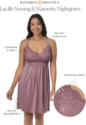 Vista 4 de The Lucille Clipdown camisón de lencería de maternidad