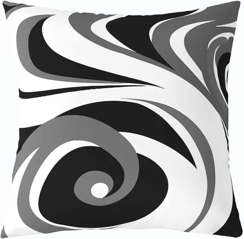 Vista 29 de Paquete de 4 fundas de almohada para exteriores, color rojo burdeos, juego de fundas de cojín geométricas cuadradas de color marrón y gris