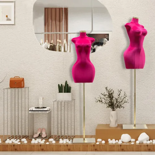 Vista 3 de Torso de maniquí femenino con curvas de tamaño grande, forma de vestido de cuerpo ajustable con base cuadrada de metal, pantalla de cuerpo completo