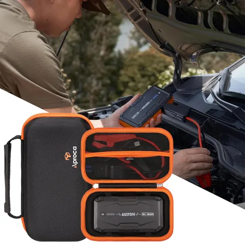 Vista 4 de Aproca Funda compatible con AstroAI S8 Car Jump Starter, bolsa de almacenamiento portátil para accesorios (solo funda)