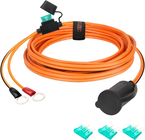 Vista 8 de Terminal de batería de 12/24V a enchufe de encendedor de cigarrillos, terminal de anillo de 3/8", fusible de 30A con tapa impermeable