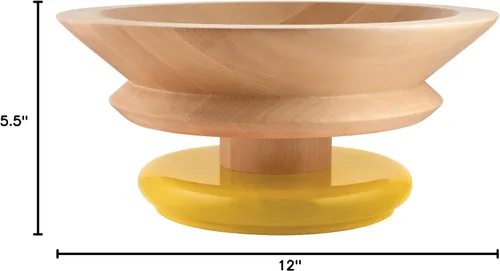 Vista 4 de Alessi Centro de mesa en madera de cal. Pies coloreados, amarillo Colección 100 Valores.