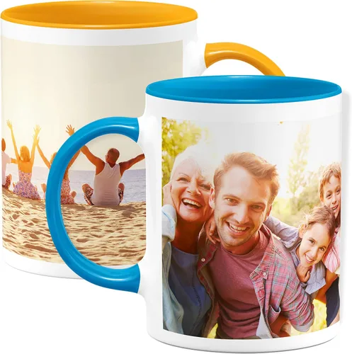 Vista 12 de Taza de café con foto personalizada, 11 onzas, color negro, con imagen envolvente, texto, taza de cerámica personalizada con imagen, taza