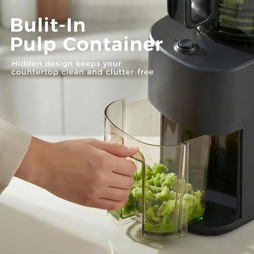 Vista 7 de Cold Press Juicer, 5.5inch Wide Feed Chute Slow Juicer Machine, Masticating Juicer for Whole Vegetables & Fruits, Black